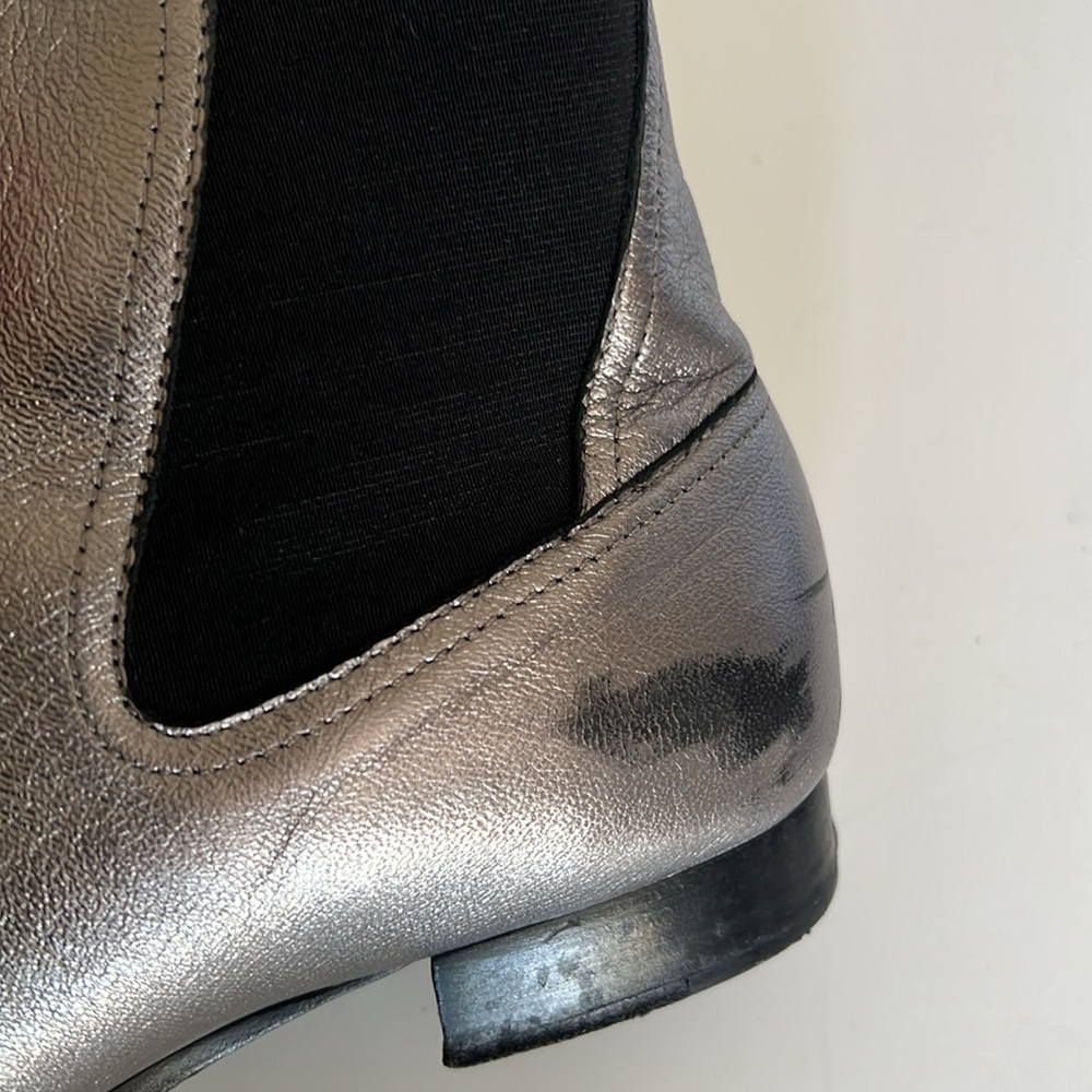 Rag & Bone Silver/Gunmetal Chelsea Booties - Size 38.5 - Picture 7 of 11